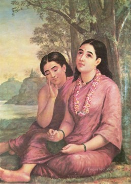 Indios Shakuntala Raja Ravi Varma Pinturas al óleo